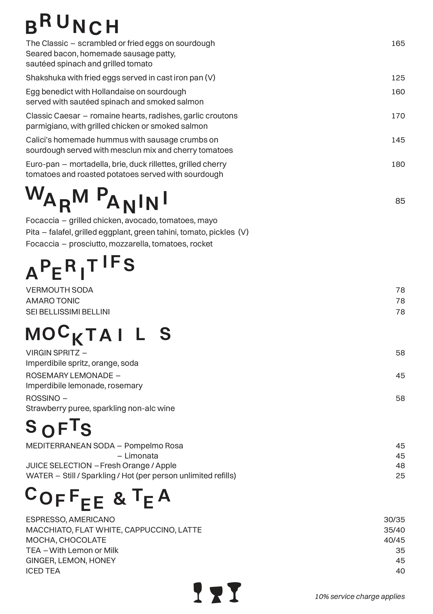 Brunch — CALICI menu