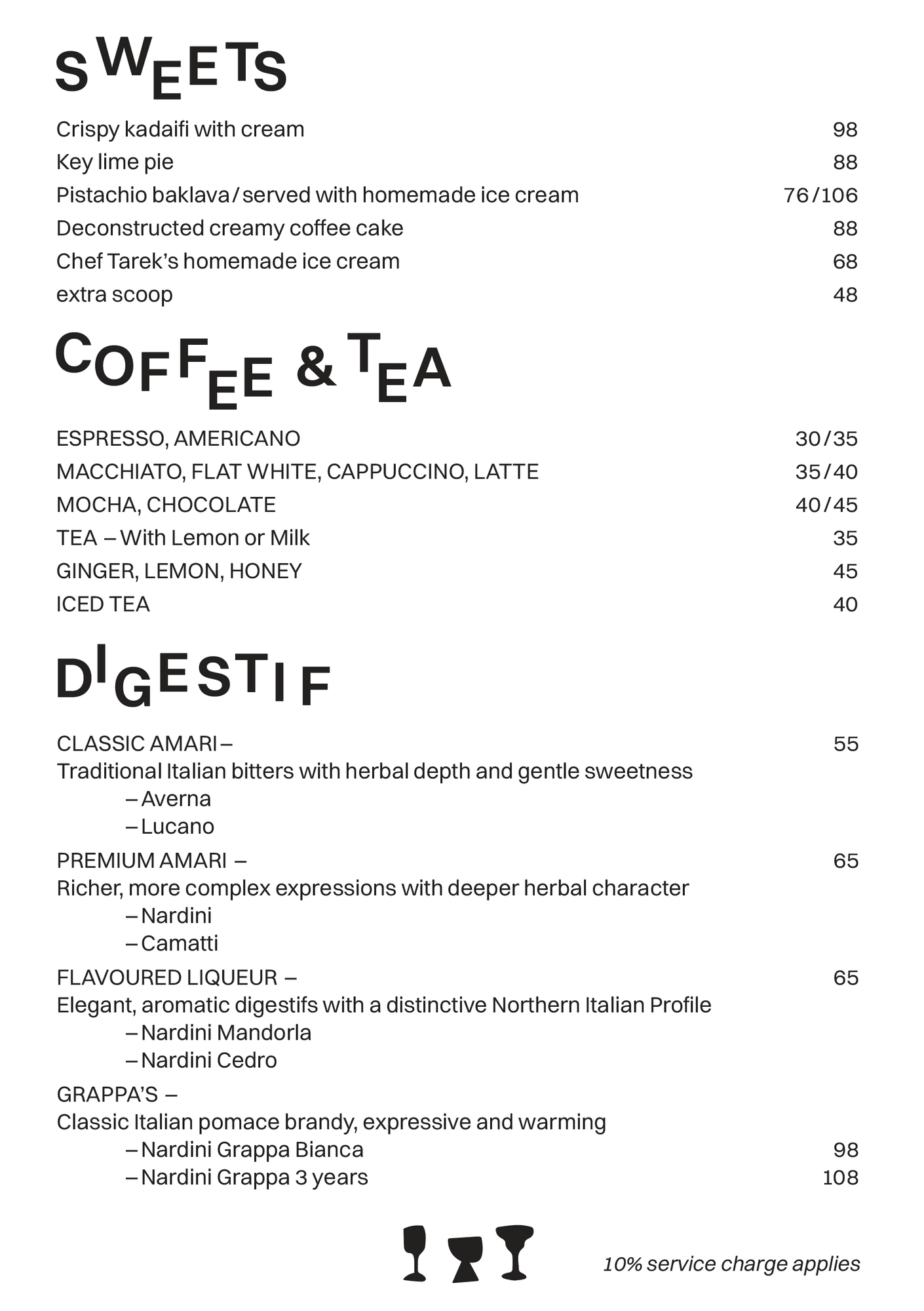 Dessert — CALICI menu